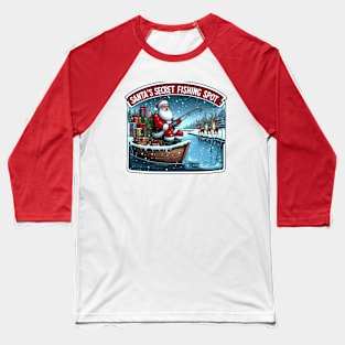 Fishing christmas santa Baseball T-Shirt